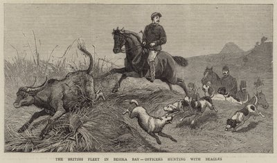 Besika Bay的英国舰队，与Beagles一起打猎的军官 作者 塞缪尔·埃德蒙·沃勒